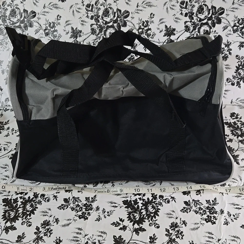 Gray and Black Duffel Bag O18